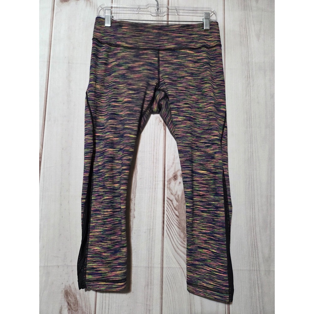 Zella Womens Space Dye Mesh Panel Crop Leggings Multicolor Size Small Activewear